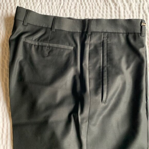 New Classic Black Wool Formal Shaleydevice Man Trousers - Picture 2 of 3
